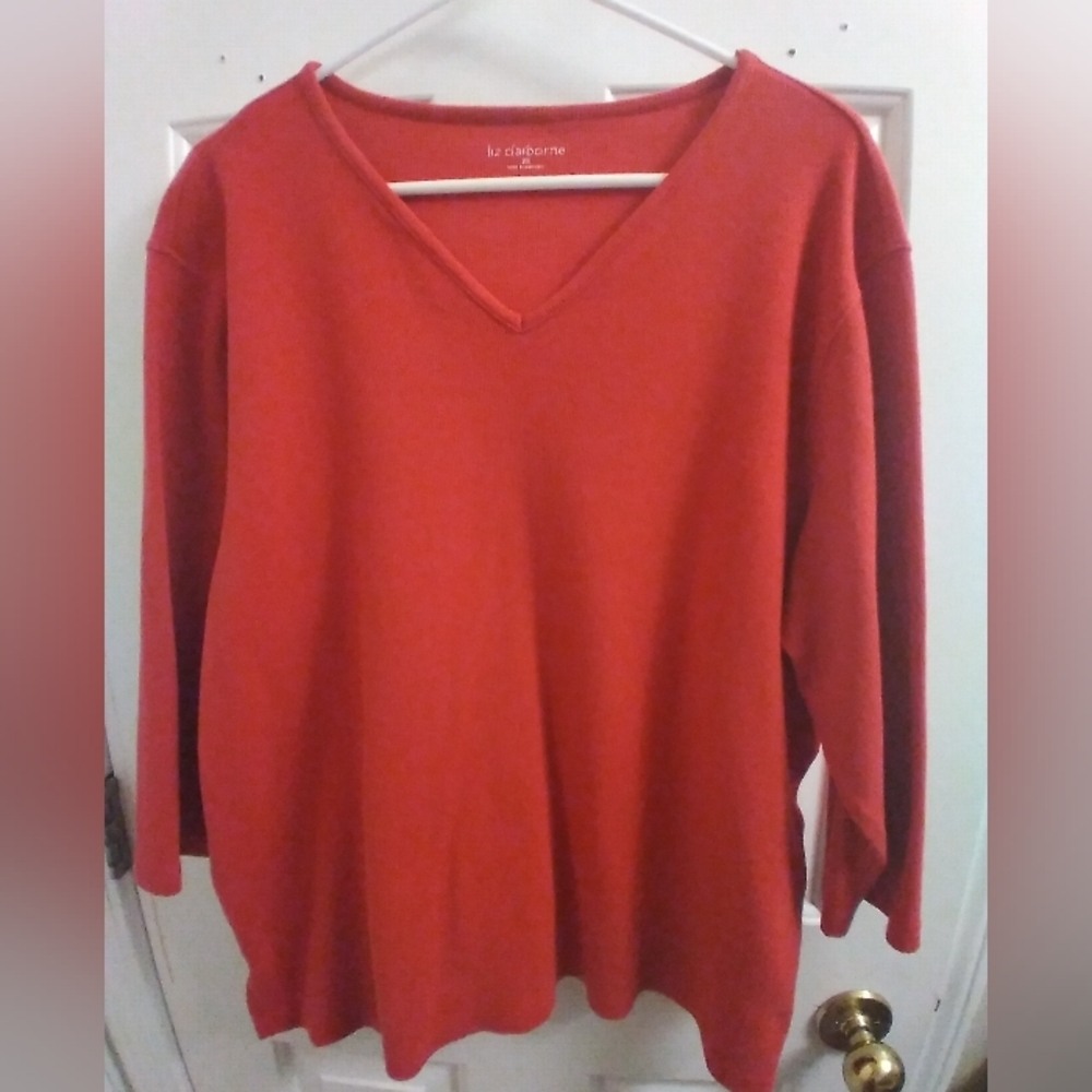 Liz Claiborne plus sweater 2X red